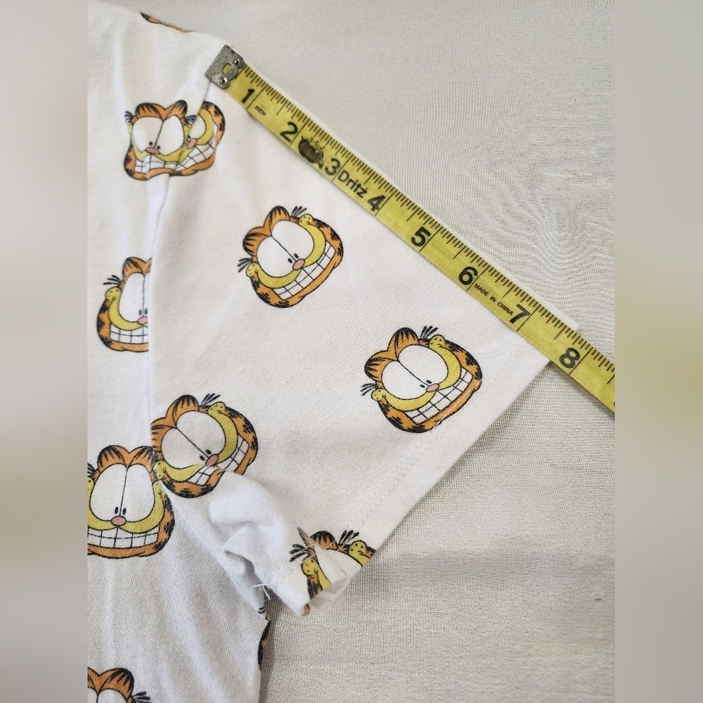 Garfield Men's White T-Shirt with Cartoon Printed Head Graphic Design, sz MD - Picture 7 of 13